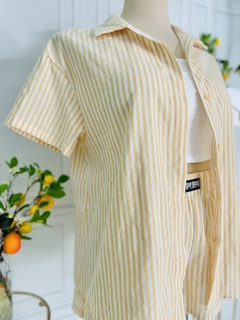 Conjunto Plus de Short y Camisa manga corta a rayas - tienda en línea