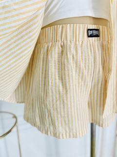 Conjunto Plus de Short y Camisa manga corta a rayas