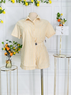 Conjunto Plus de Short y Camisa manga corta a rayas en internet