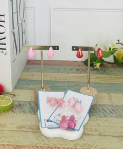 Aretes de gota chica rosa - comprar en línea