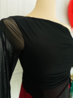 Blusa Plus Casual asimetrica manga translucida en internet