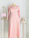 Vestido Plus largo satinado escote drapeado - comprar en línea
