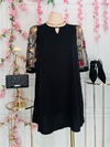 Vestido Plus estilo tunica bordado floral en mangas - comprar en línea