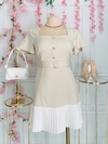 Vestido Plus escote cuadrado con botones y cinto - comprar en línea