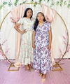 Vestido Largo verde estampado floral de lazo en cintura - comprar en línea