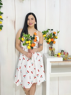 Imagen de Vestido corto estampado cerezas tirantes finos