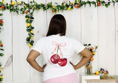 Playera basica regular estampado cherry frontal y espalda en internet