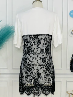 Vestido suelto de playera con ensamble de encaje - Tiendas de Ropa A&C