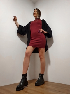 vestido regata canelado marsala
