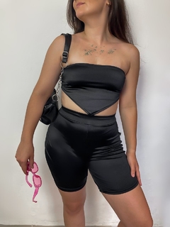 top lenço satin preto - comprar online
