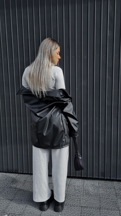 black leather blazer