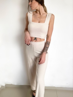 calça wide canelada butter - DRESSER