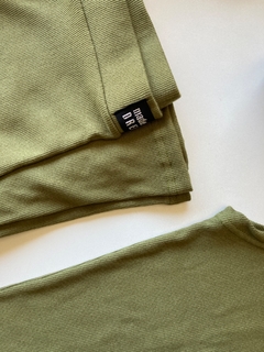 cropped regata canelado verde