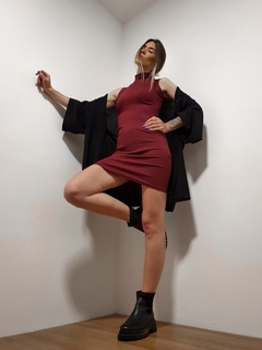 vestido regata canelado marsala na internet