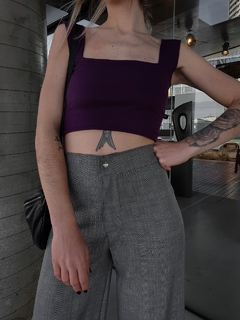 top daisy canelado roxo