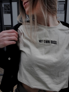 t-shirt my own bo$$ areia - loja online