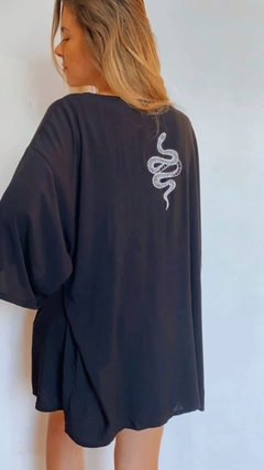 kimono serpente preto - comprar online