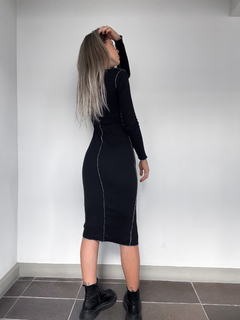 vestido square midi rework black - comprar online