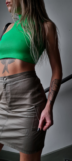 cropped assimetrico verde