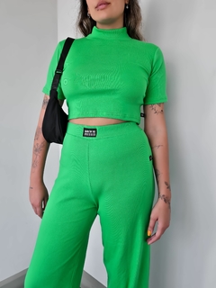 cropped manga curta hortelã - comprar online