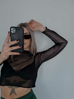 cropped tule rework preto na internet