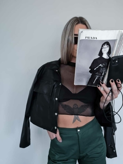 cropped tule rework preto - loja online