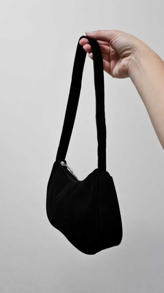 bolsa veludo cotelê preta