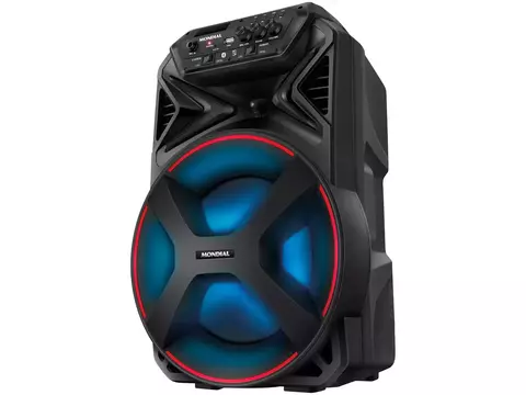 Caixa de Som Mondial Connect Party Plus CM-250 - Bluetooth Amplificada Portátil 250W 8" USB