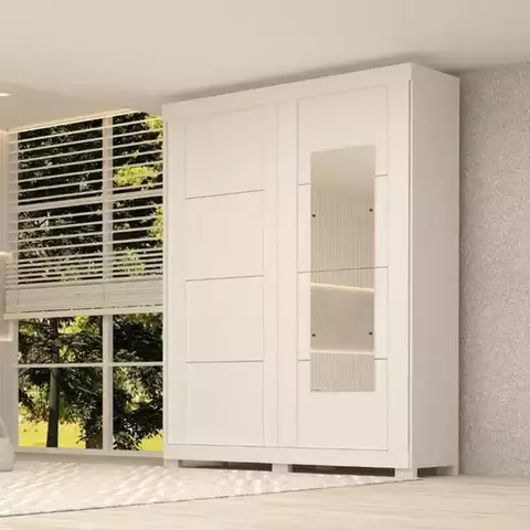 Guarda Roupa Roupeiro Helena Solteirão com Espelho 2 Portas de Correr ACP MÓVEIS - 100% MDF - comprar online