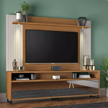 Estante Home para TV até 55 Polegadas 2 Gavetas 1 Prateleira com LED 1080 NT Notável Móveis