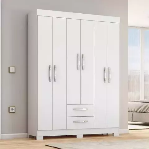 Guarda Roupa Solteiro 06 Portas 2 Gavetas NT 6015 Notável Móveis