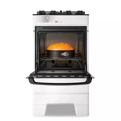 Fogão 4 Bocas Esmaltec T4VAB Ideal Top Glass 4126 com Mesa Vidro Branco Bivolt