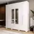Guarda Roupa Casal 6 Portas Com Espelho Agata Acp Móveis Branco - ACP MOVEIS