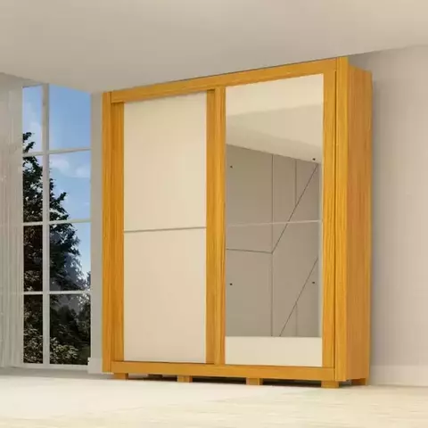 Guarda Roupas Casal 100% MDF 2 Portas 3 Gavetas Com Espelho Portas Flex Nicole ACP - ACP Móveis