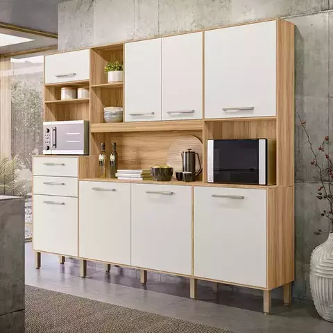 Armário de Cozinha Compacta Nicioli Hortelã 8 Portas 2 Gavetas