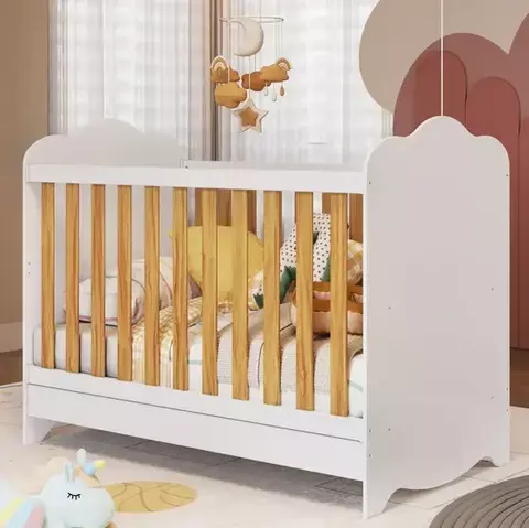 Berço Provençal Americano Moveis Peroba Clara MDF mini cama - comprar online