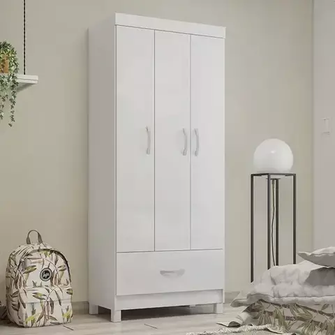 Guarda Roupa Solteiro Prince 3 Portas e 1 Gaveta -Demóbile - DEMOBILE