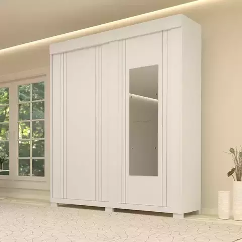 Guarda roupa Heloísa Prime 100% MDF com Espelho 2 Portas Corrediças ACP Móveis