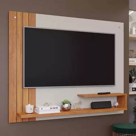 Painel para TV até 50 Polegadas Dunas Off White/Cinamomo - Permobili