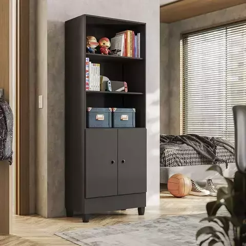 Armário Multiuso Gamer 2 Portas e 4 Prateleiras com Pés 4729 Qmovi - comprar online