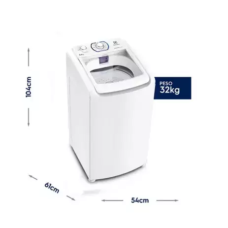 Lavadora de Roupas Electrolux LES09 8,5kg - 10 Programas de Lavagem