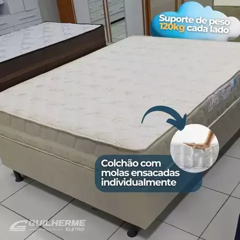 Conjunto box Casal Jasmim Plus 138 x 188 Molas ensacadas - comprar online