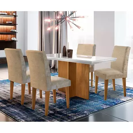 Conjunto mesa Sala de Jantar Mesa 120 Berlim