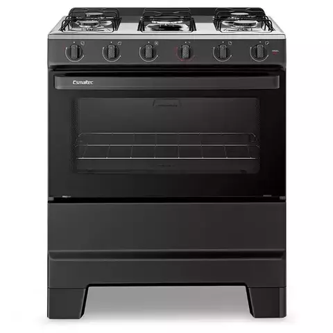 Fogão Esmaltec Ideal POP 5 Bocas Preto com Forno Limpa Fácil