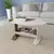 Mesa de Centro Oval Artely Ísis Cor Amêndoa Com Off White