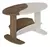 Mesa de Centro Oval Artely Ísis Cor Amêndoa Com Off White - GUILHERME ELETRO