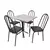 Conjunto Mesa de Jantar Nevada 75x75 com 4 cadeiras Moura - Preta