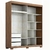 Roupeiro Heloisa c/ espelho 2 Portas 3 Gavetas 100% MDF Larg. 1.80m Café/Off White - loja online