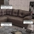 Sofá de Canto 5 Lugares 210cm Revestimento em Suede Gazin Chicago - Marrom Tec Suede Camurça - Gazin - comprar online