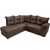 Sofá de Canto 5 Lugares 210cm Revestimento em Suede Gazin Chicago - Marrom Tec Suede Camurça - Gazin